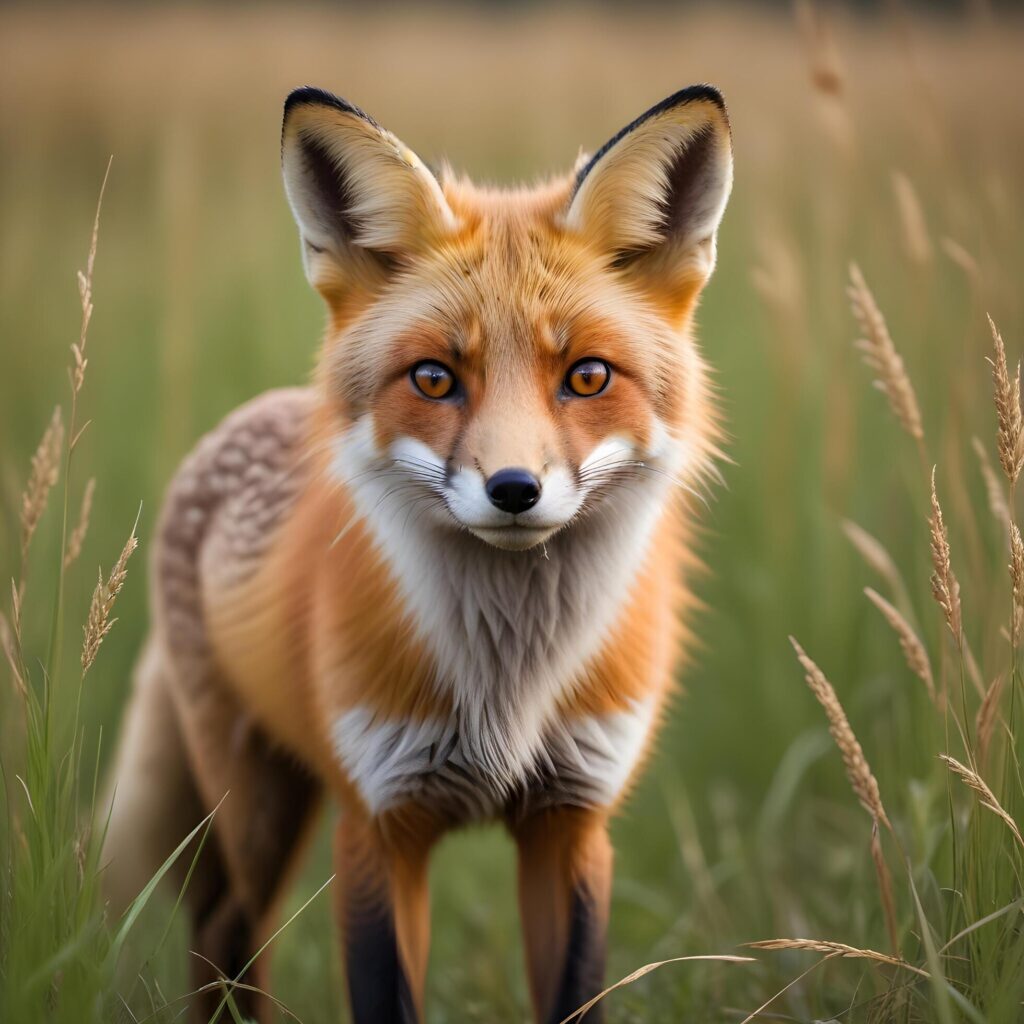 fox realistic plain background Stock Free