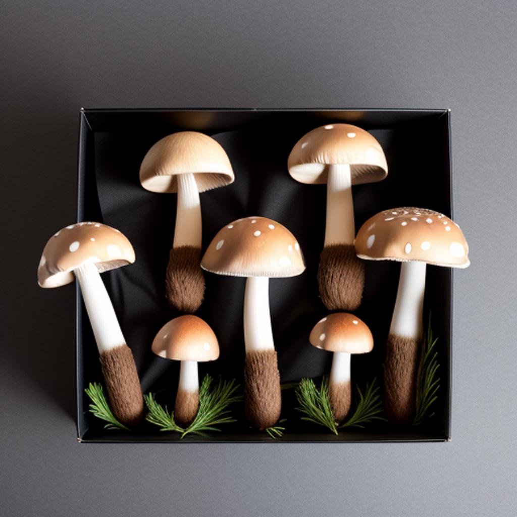 Mushroom subscription box black by @ai_generated