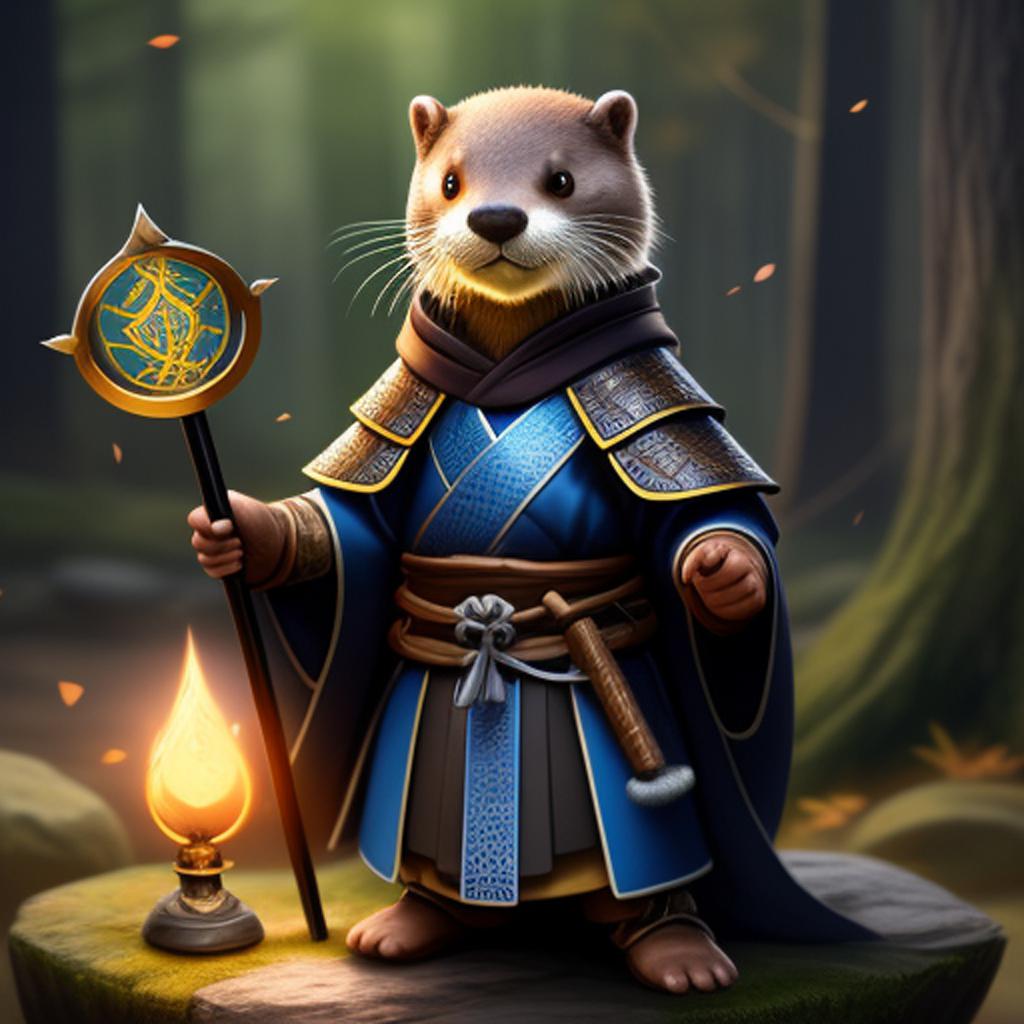 Otter warlock samurai with by @ai_generated