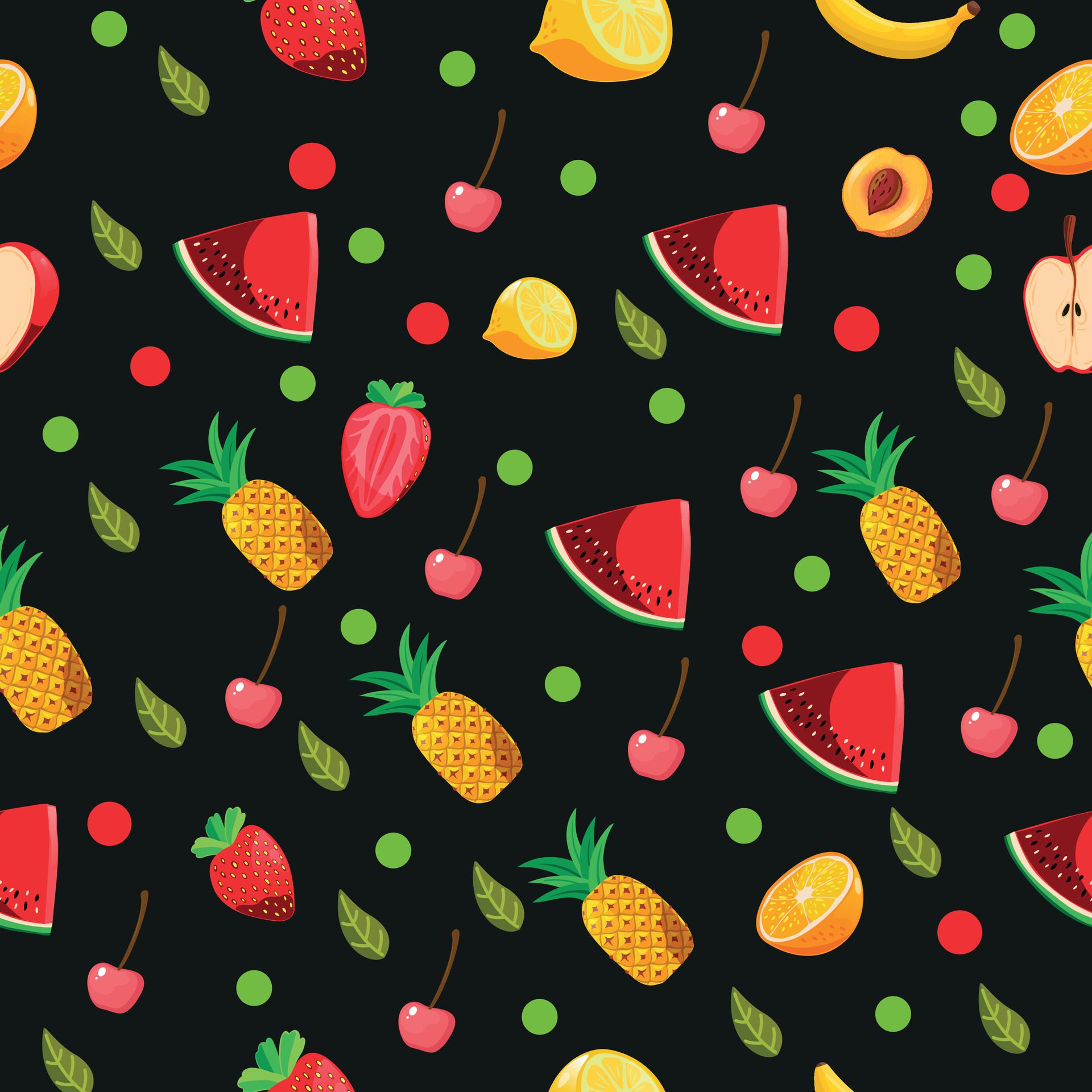 Seamless fruit pattern Pro Vector