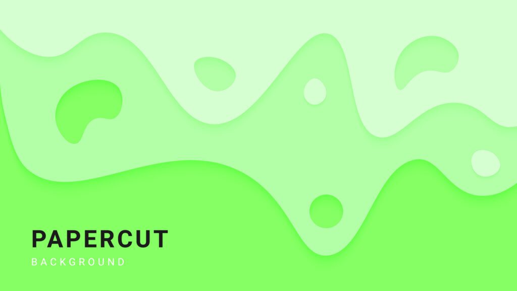 Abstract Soft Green Dynamic Liquid Papercut Style Design Background. Can Be Used As Banner, Motion, Web Or Poster Free Vector