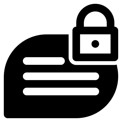 Lock, message, chat icon