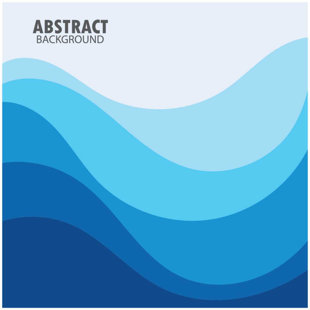 ABSTRACT WAVE BACKGROUND DESIGN WITH BLUE COMBINATION VECTOR Free Vector