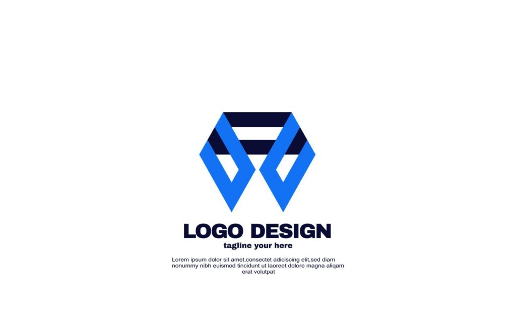 awesome blue navy color inspiration modern company business logo design vector Stock Free