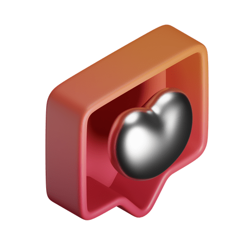 Notify, heart, love 3D illustration