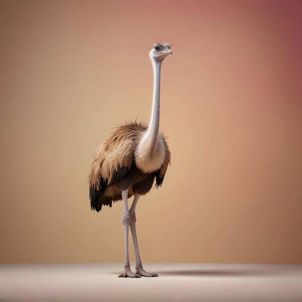 ostrich on plain background Stock Free