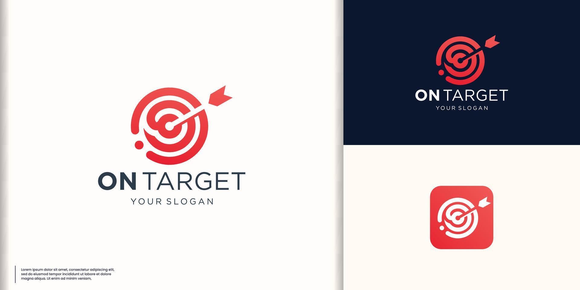 Simple arrow right on target logo design inspiration. Stock Free