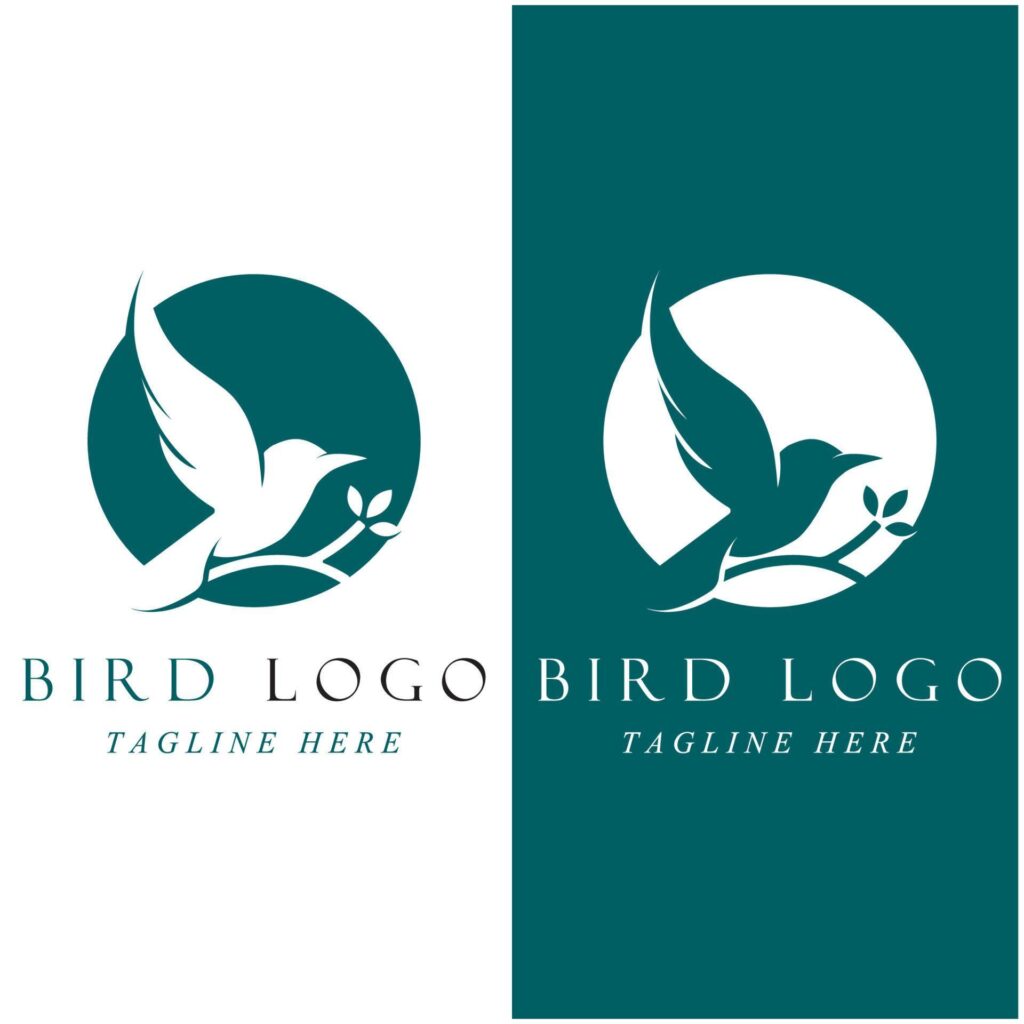 set of creative bird logo with slogan template Stock Free