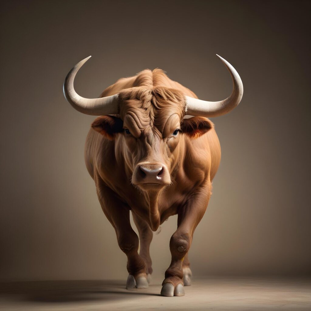 Bull portrait lite background Stock Free