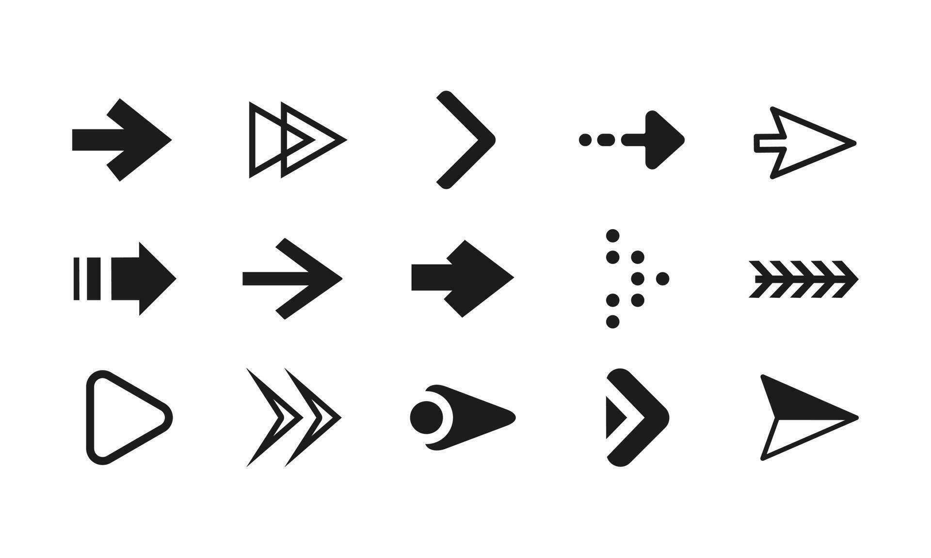 set cursor arrows vector icon Stock Free