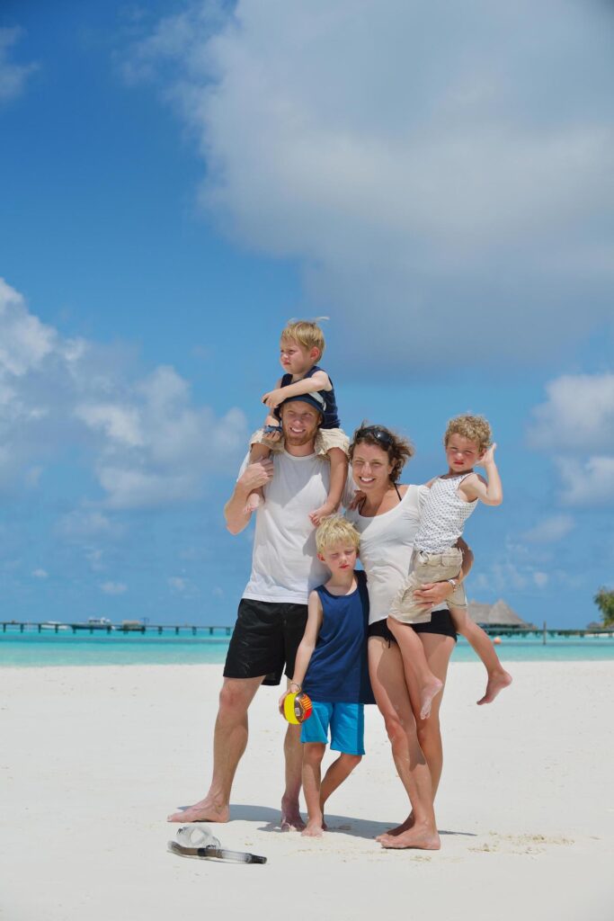 happy family on vacation Stock Free