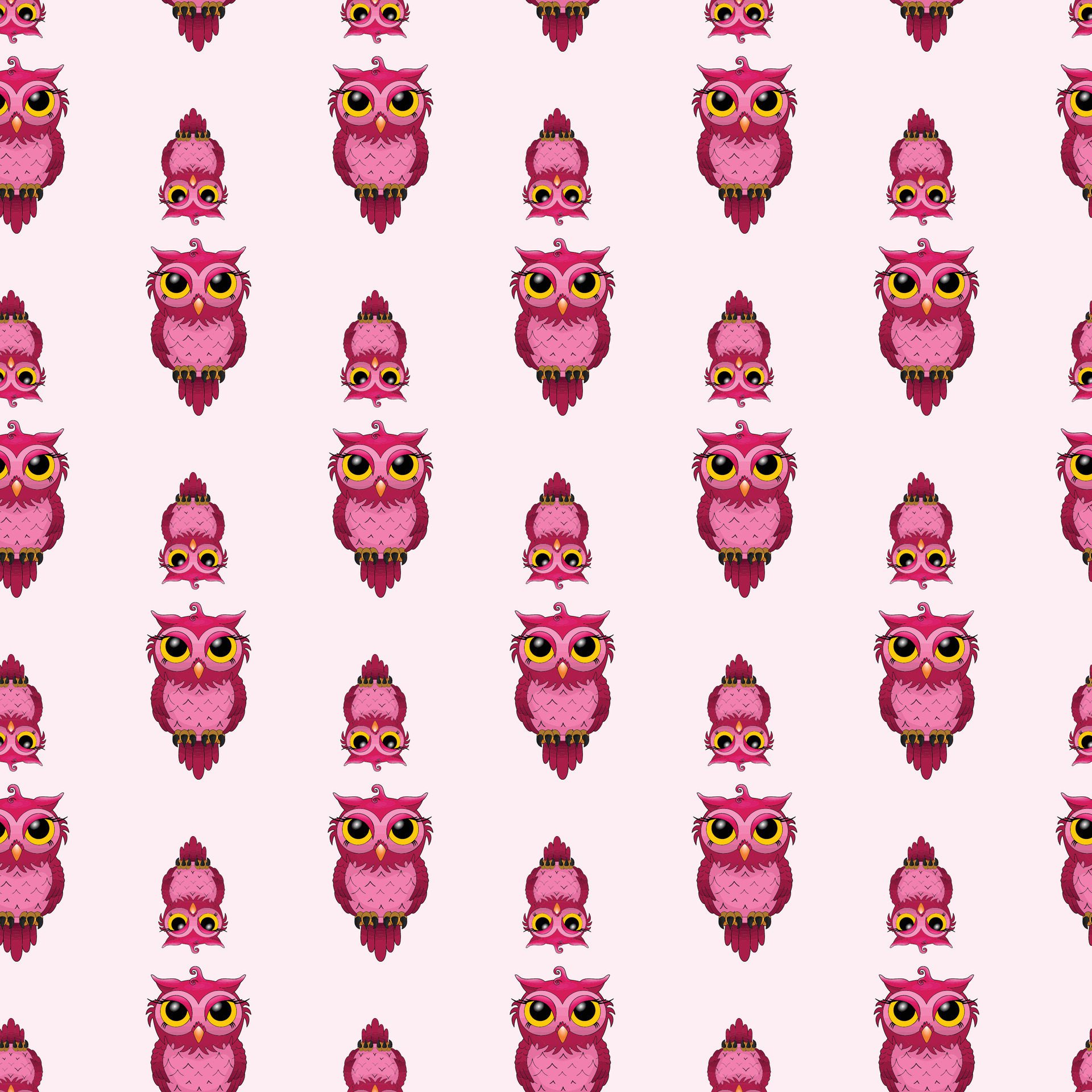 Owls In Sight Seamless Pattern Design Free Vector