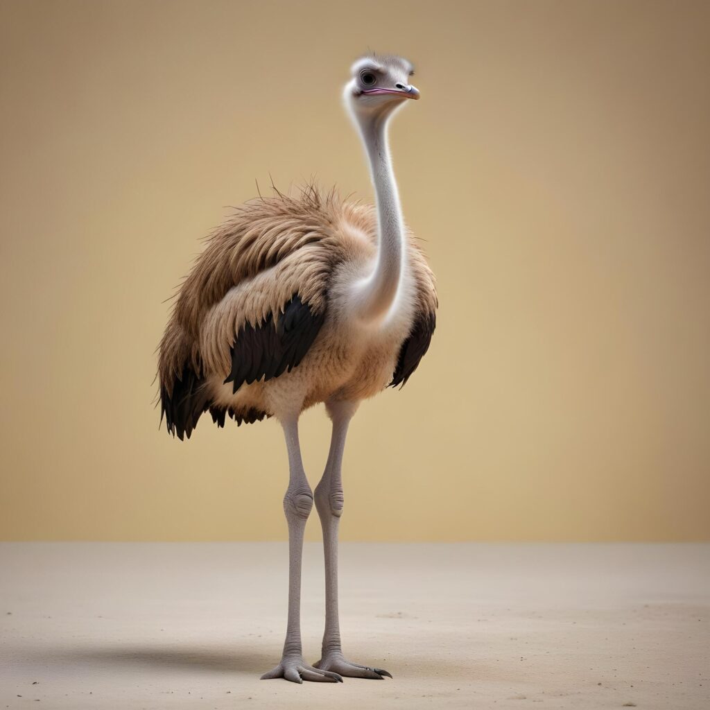 ostrich on plain background Stock Free