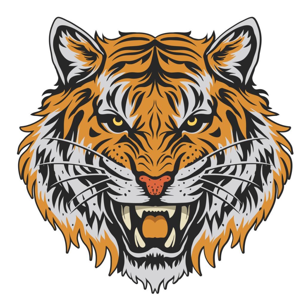 Tiger Head vector Template Stock Free