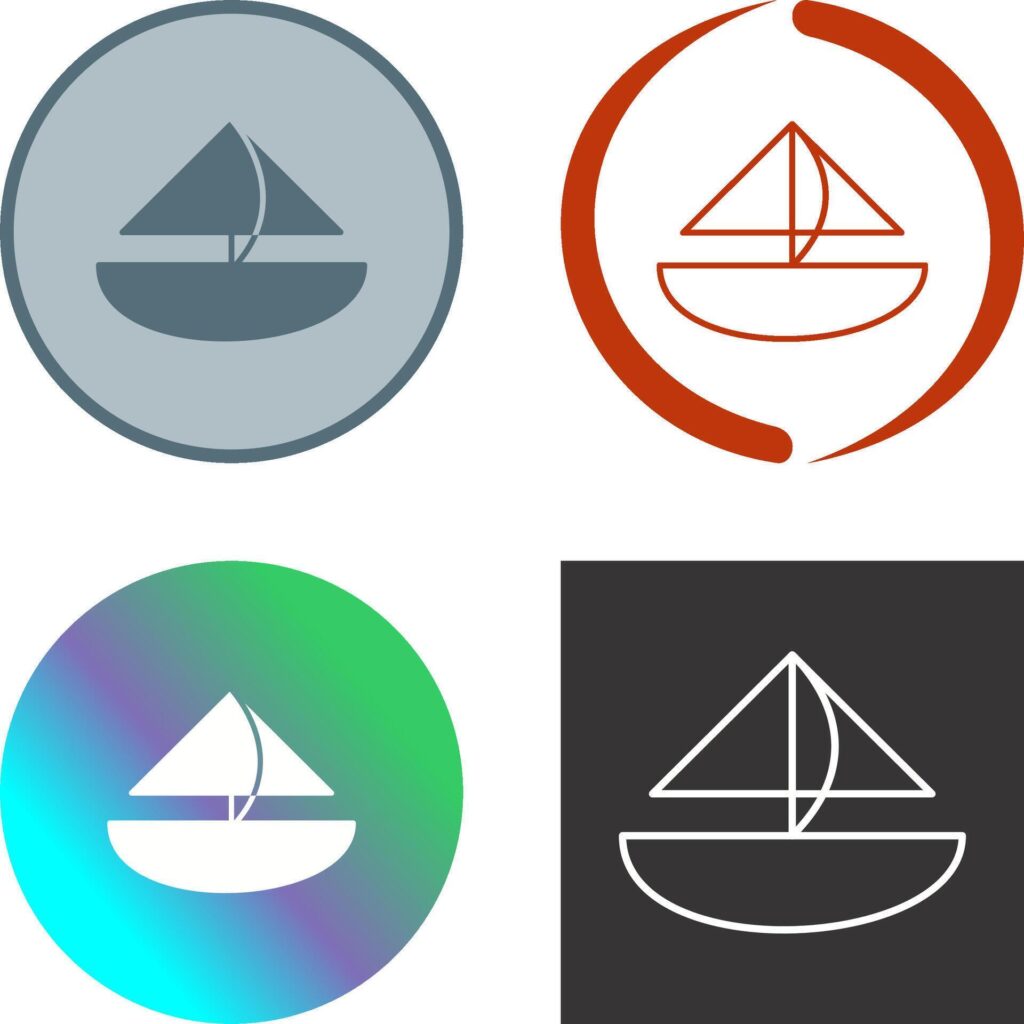 Small Yacht Icon Design Stock Free