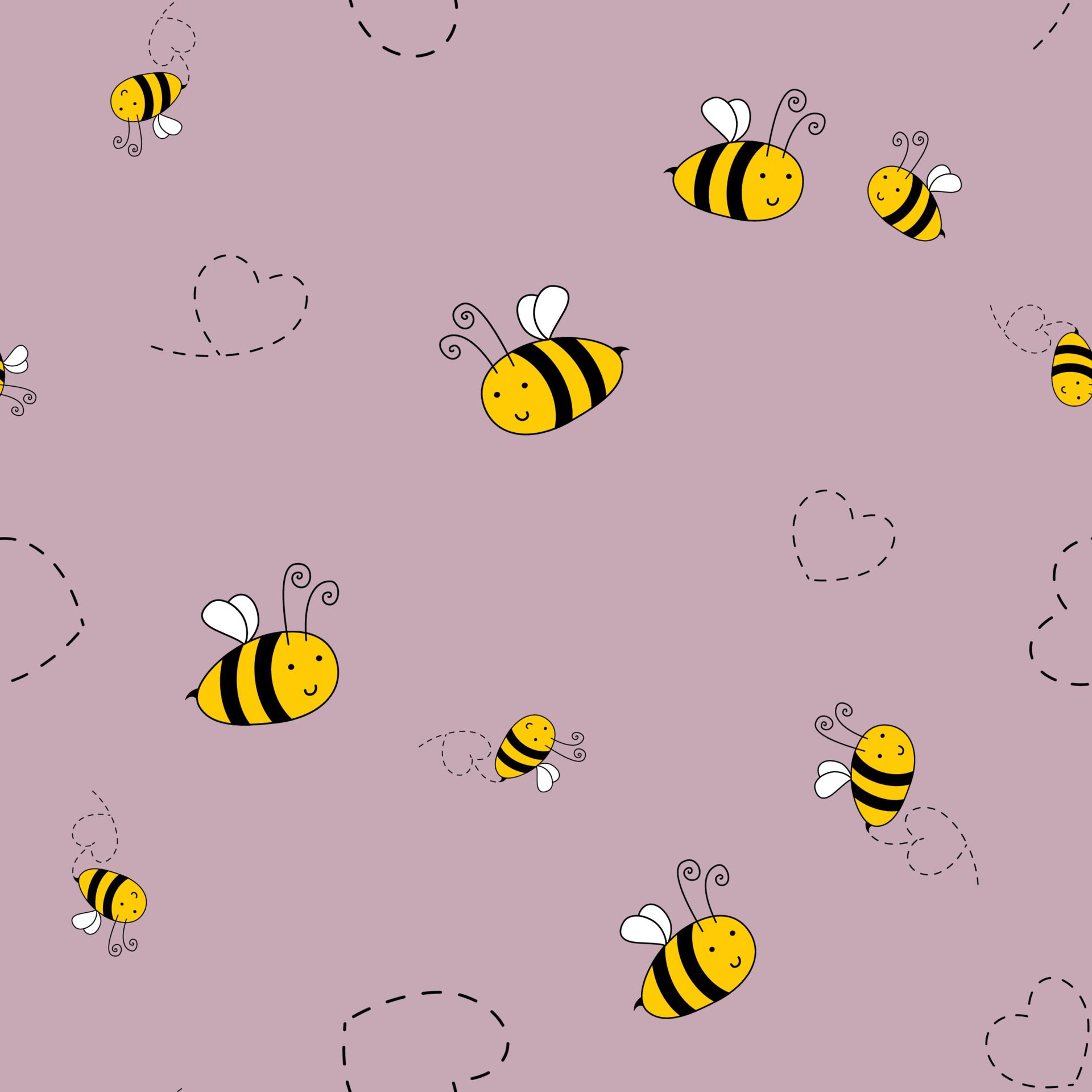 Bee cute seamless pattern background for kids textile. Free Vector