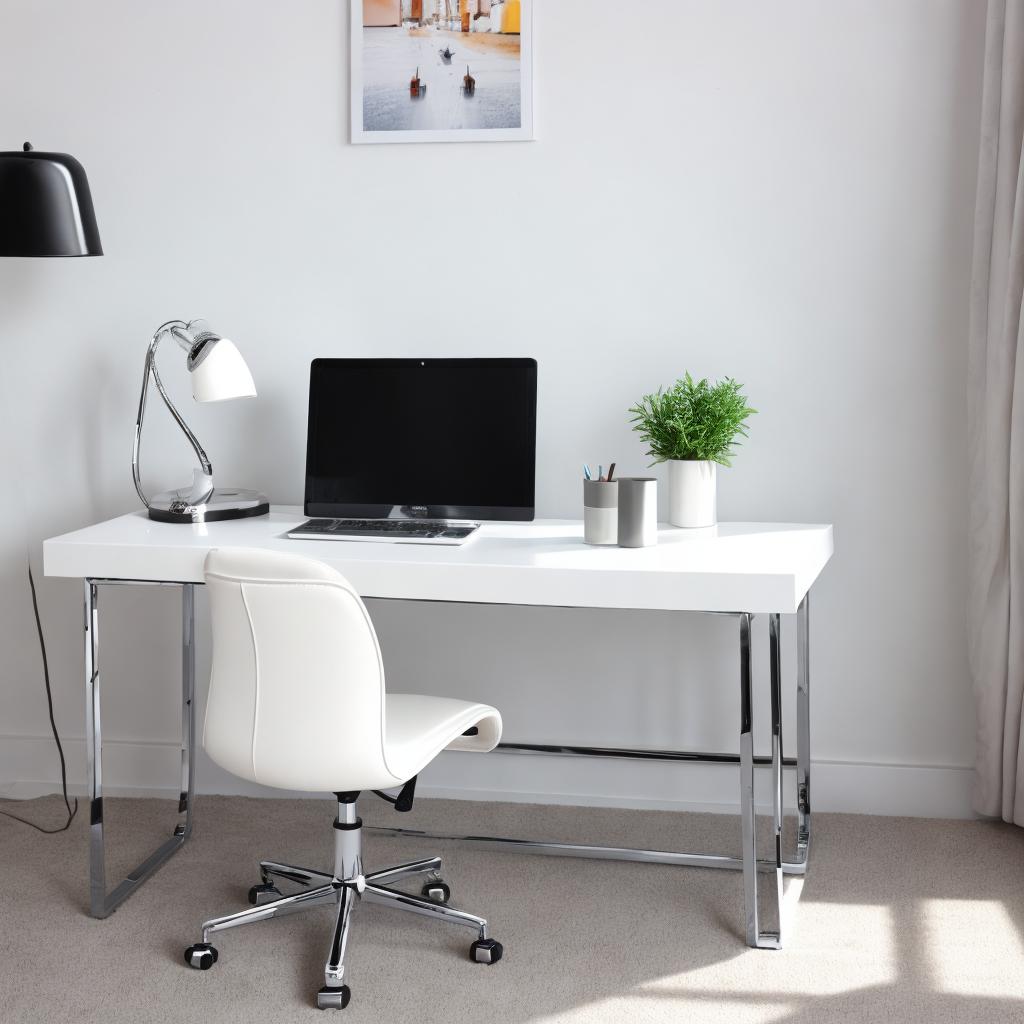 A white desk with by @ai_generated