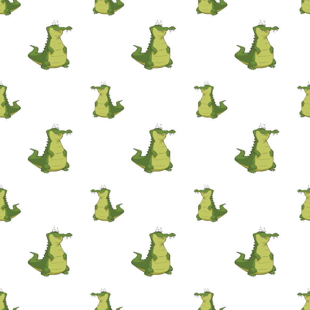 Seamless pattern of cute crocodile cartoon background Free Vector