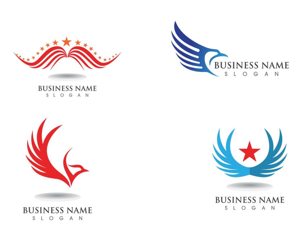 Falcon Eagle Bird Logo Template vector icons wing Stock Free