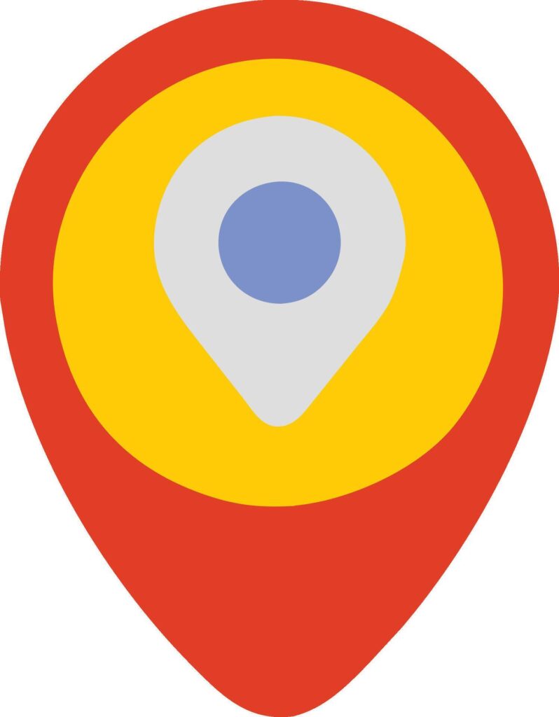 Map pin icon, simple, beautiful Stock Free