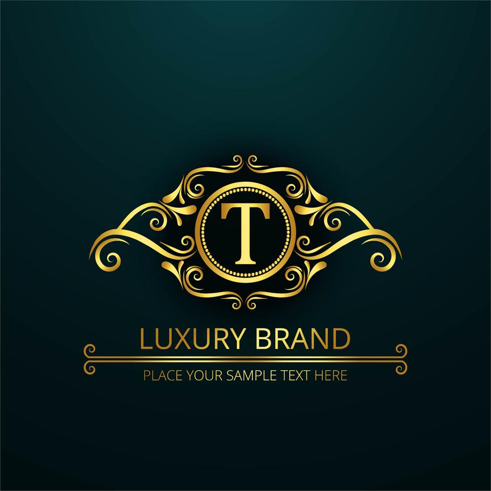 Luxury brand shiny floral design vector Stock Free