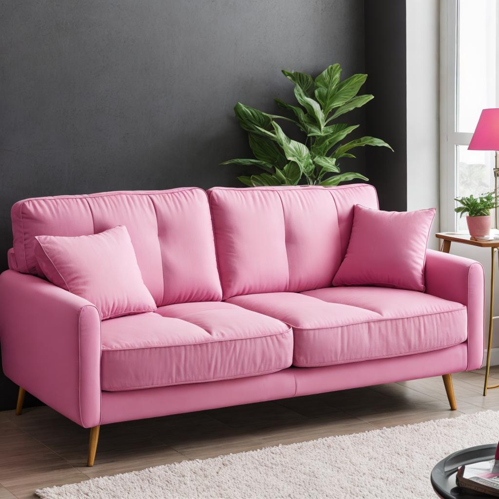 Pink couch by @ashleyslayton209 by @ai_generated