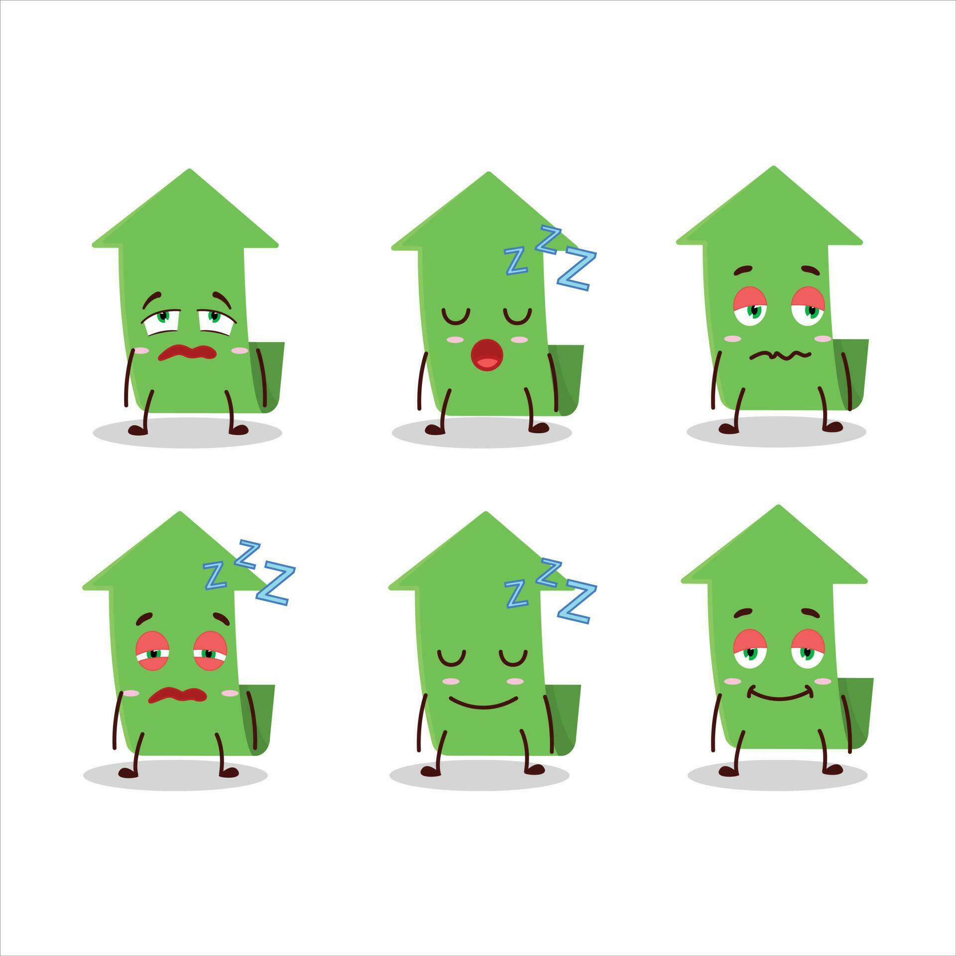 Cartoon character of arrow up with sleepy expression Stock Free