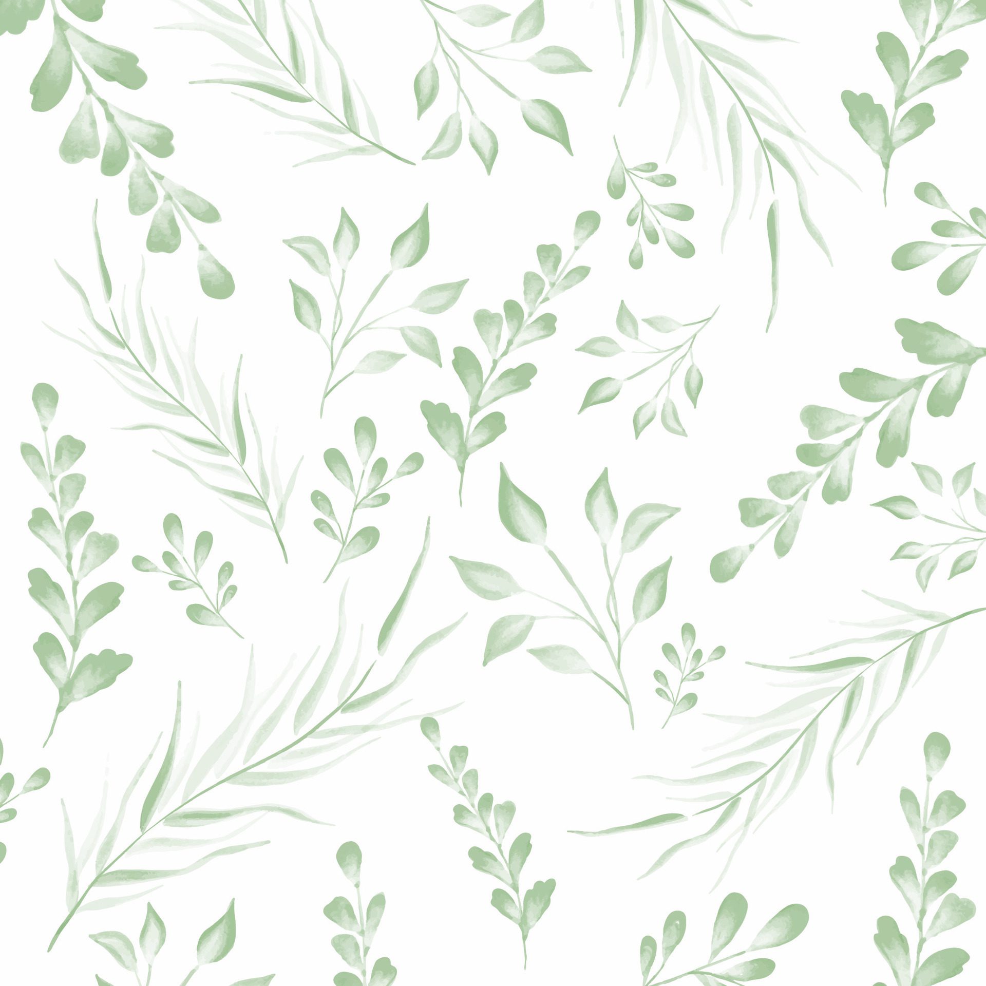 Hand painted watercolour leaf pattern design Free Vector