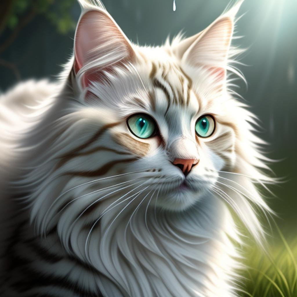 White mossy maine coon by @ai_generated