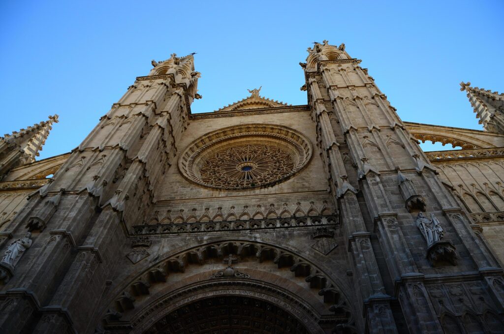 huge cathedral in Mallorca Stock Free