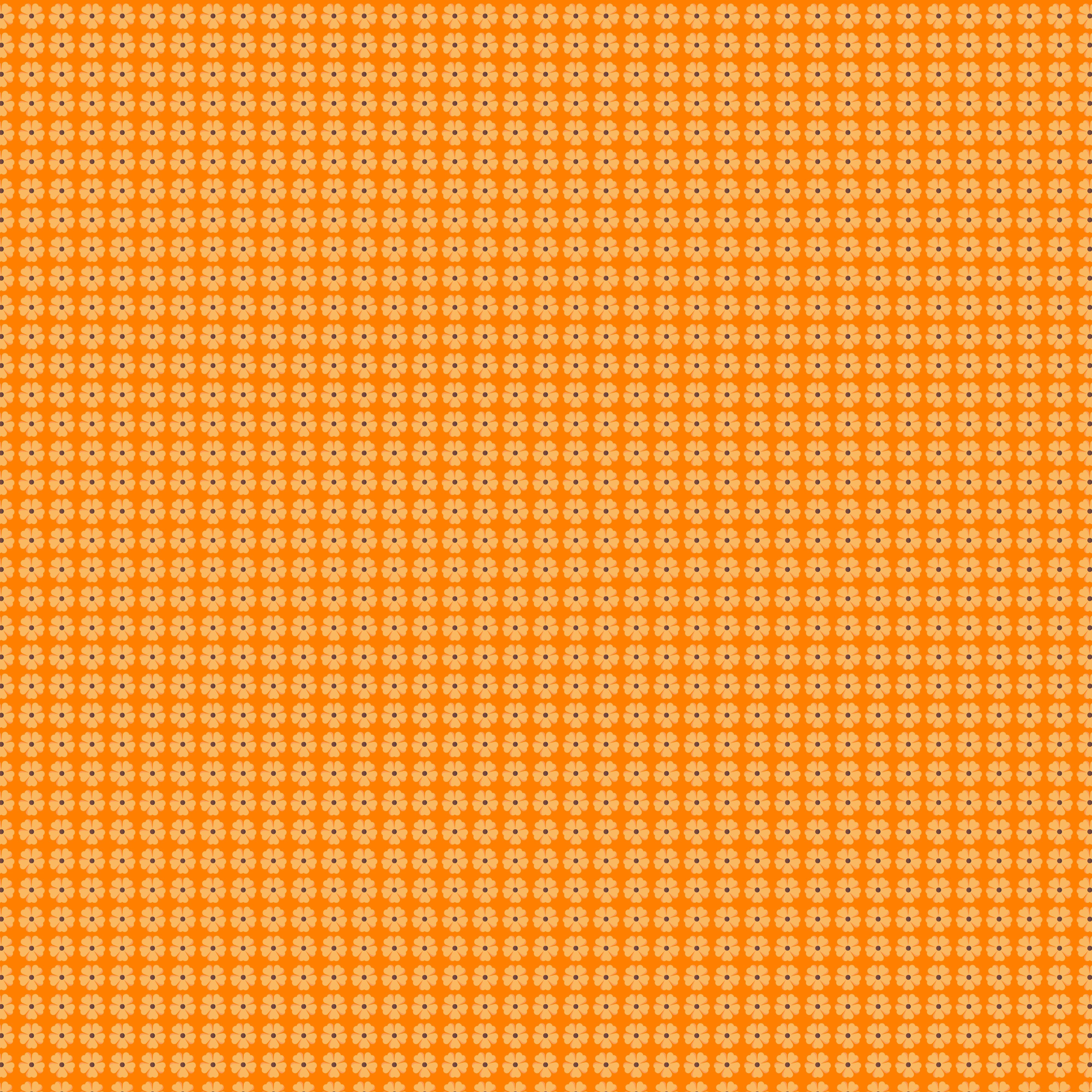 Light Orange Flower Pattern on Orange Free Vector