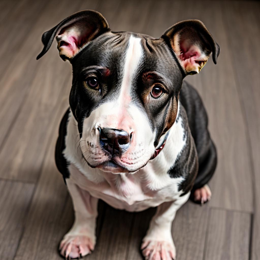 Cute Pitbull Dog by by @ai_generated