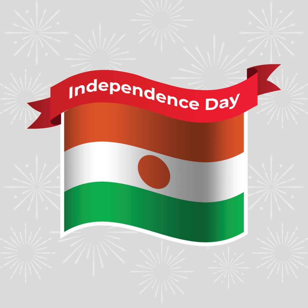 Niger Wavy Flag Independence Day Banner Background Free Vector