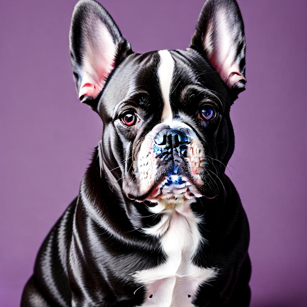 French bulldog purple background by @ai_generated