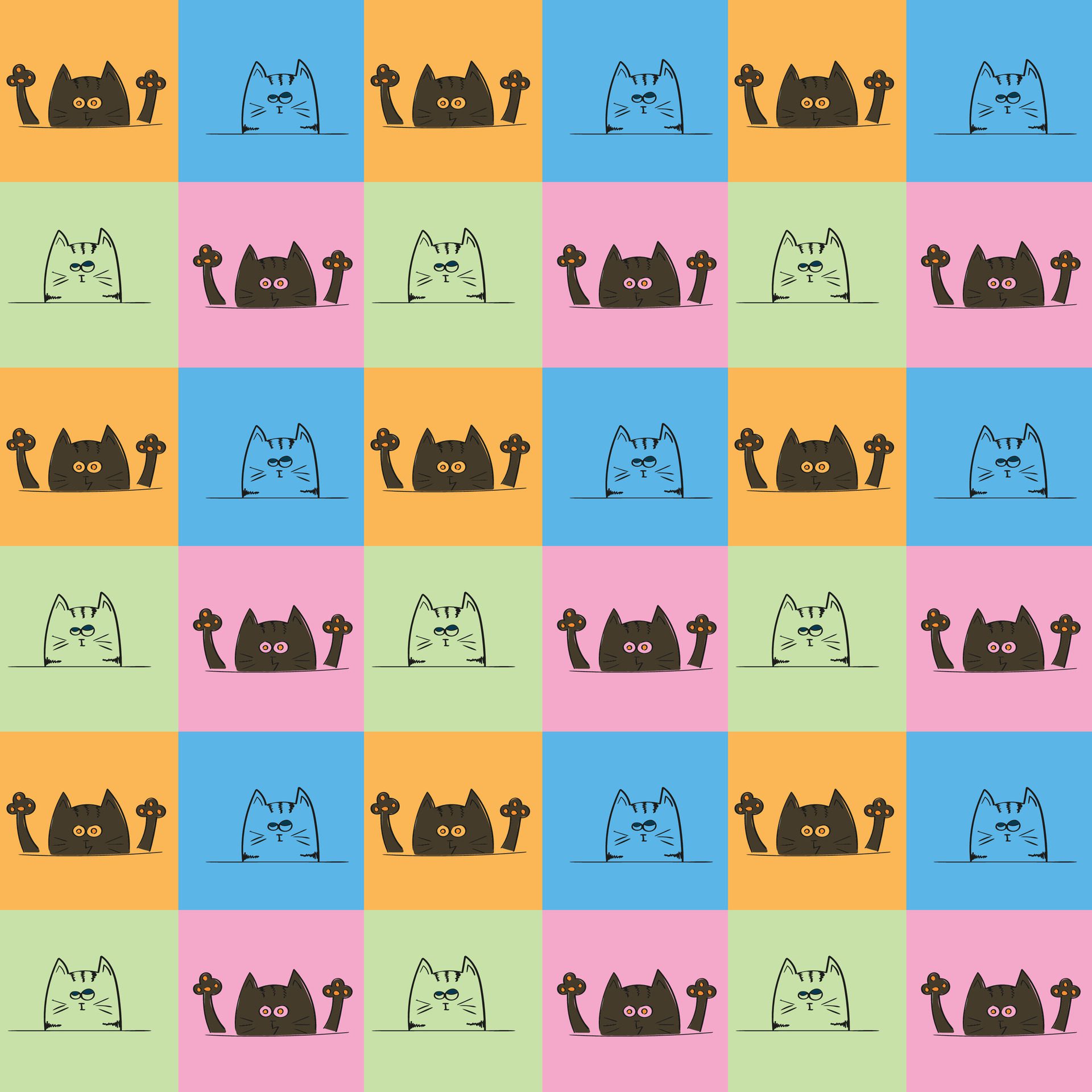 Animals In Squares Seamless Pattern Design Free Vector