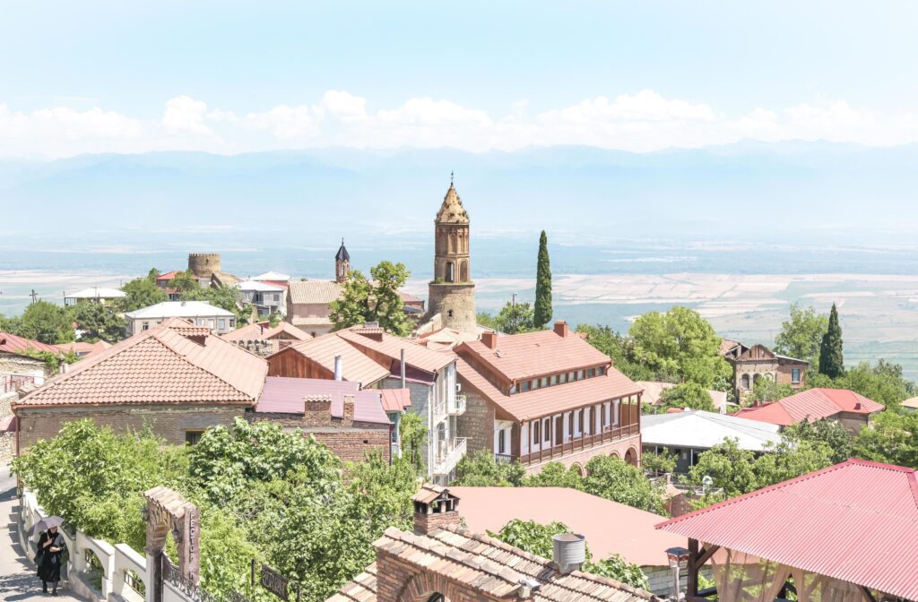 Panoramic view of Sighnaghi city of love in Georgia. Travel destination concept. Stock Free