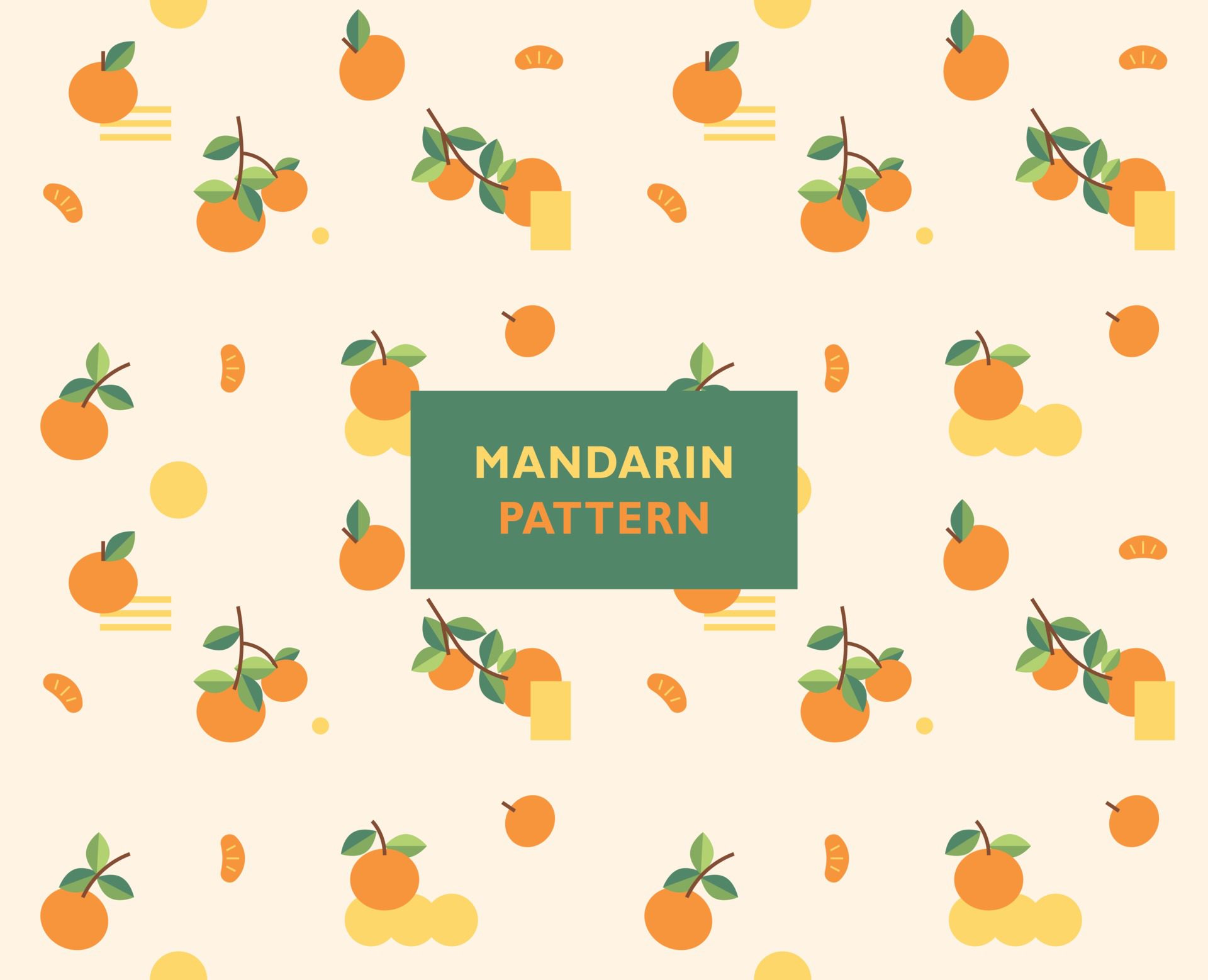 Cute and refreshing mandarin pattern. Free Vector