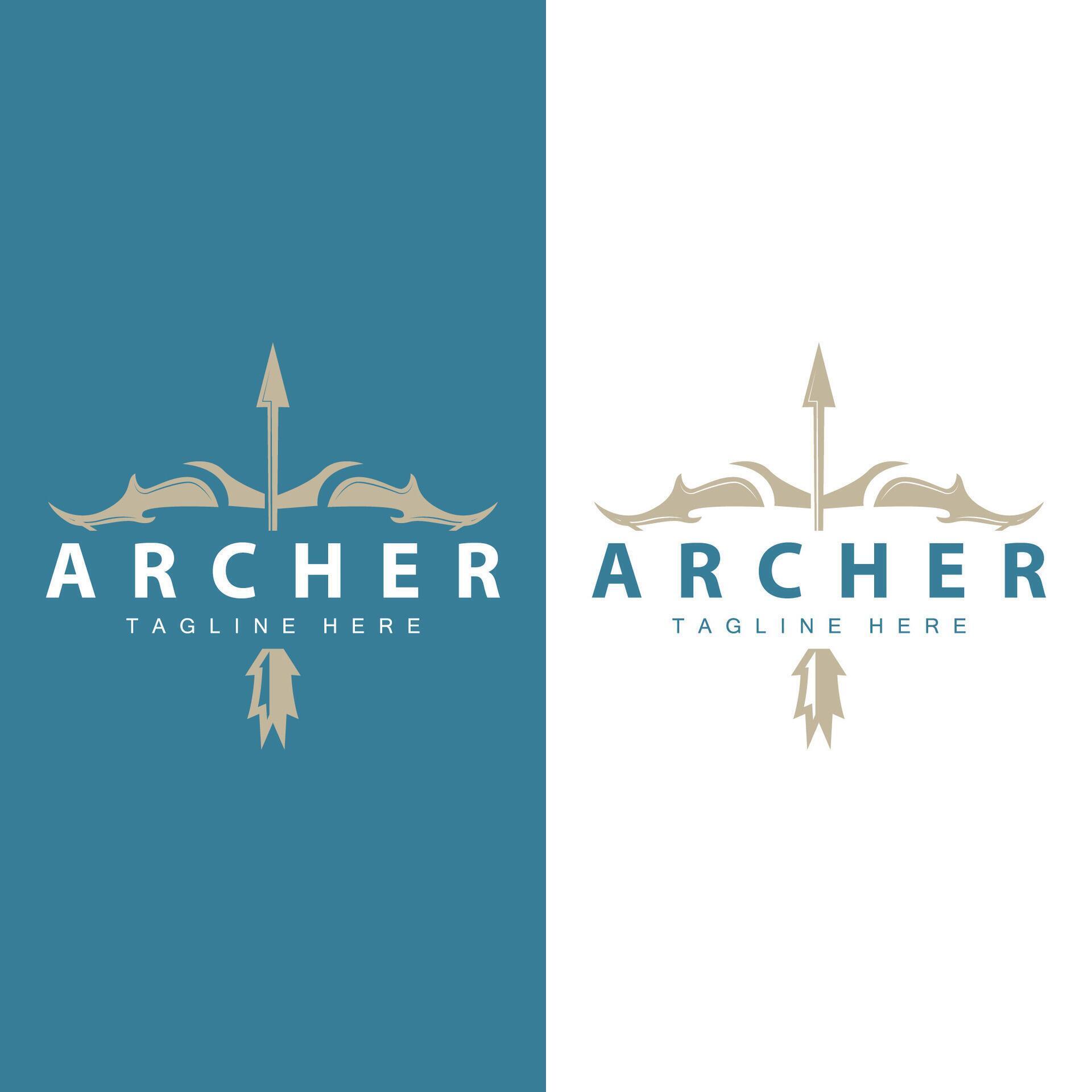 Archer logo vector vintage design old inspiration archer tool arrow template brand Stock Free