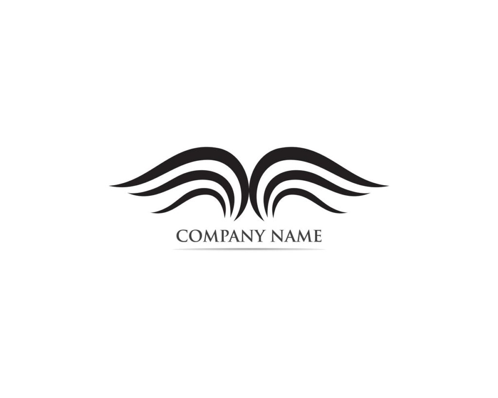 Wing black logo line vectors Stock Free