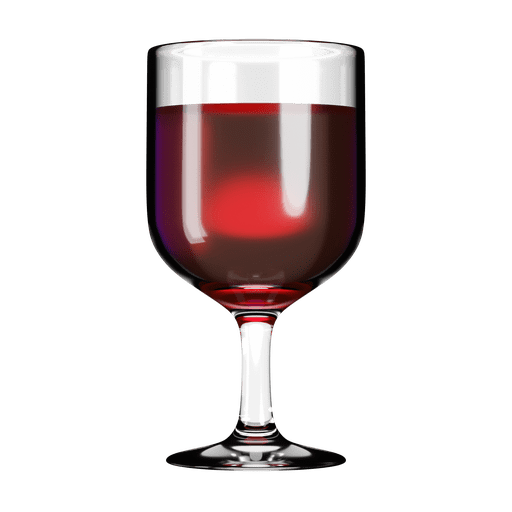 Drink, glass, wine 3D illustration