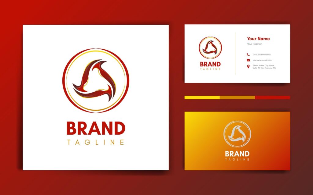 Ball Flame Logo and Business Card Template Stock Free