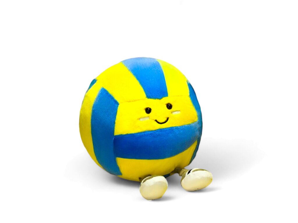 Cute volleyball doll on white background Stock Free