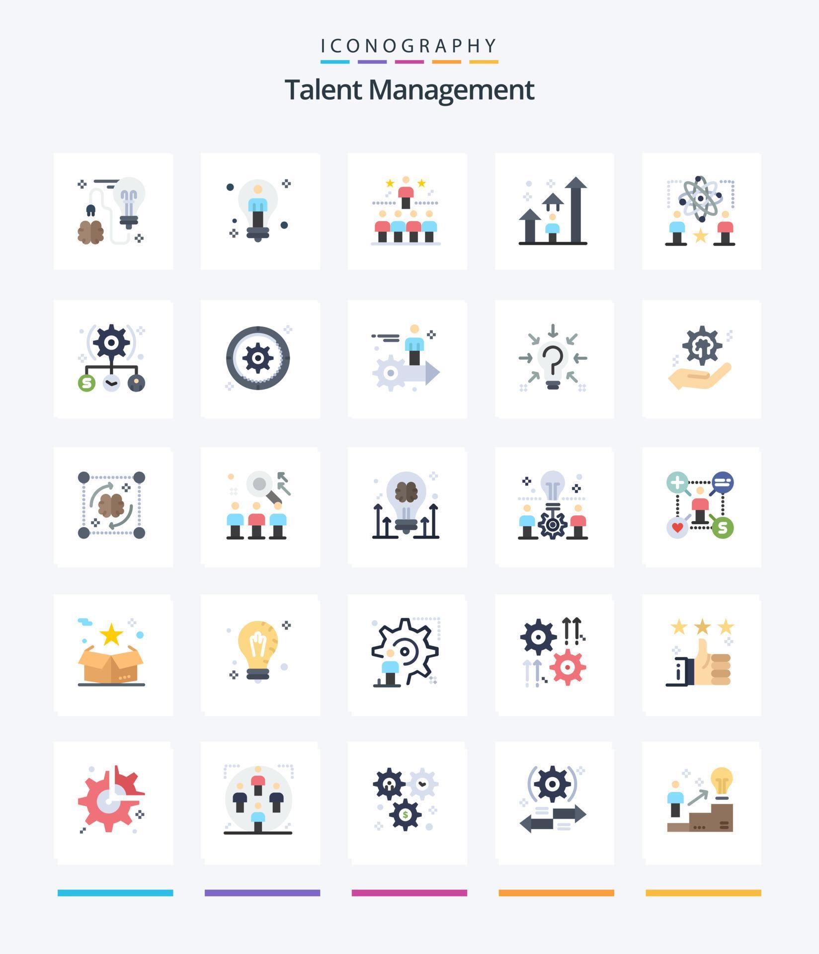 Creative Talent Management 25 Flat icon pack Such As arrow. man. man. bright. star Stock Free