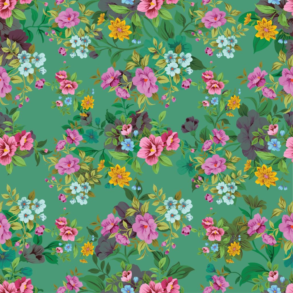 Seamless Floral Pattern cute vintage blossom Free Vector