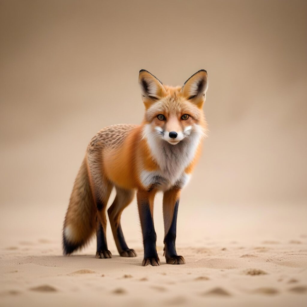 fox realistic plain background Stock Free