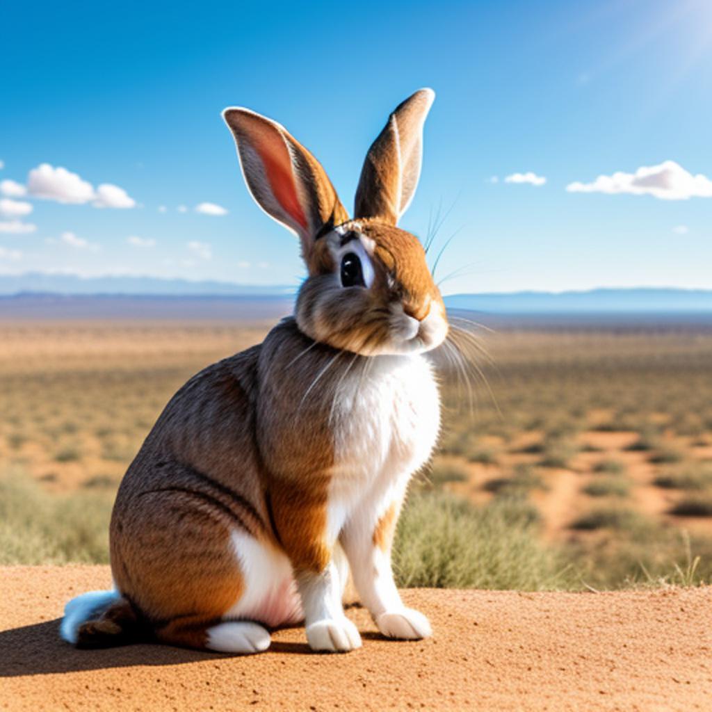 A realistic rabbit sitting by @ai_generated