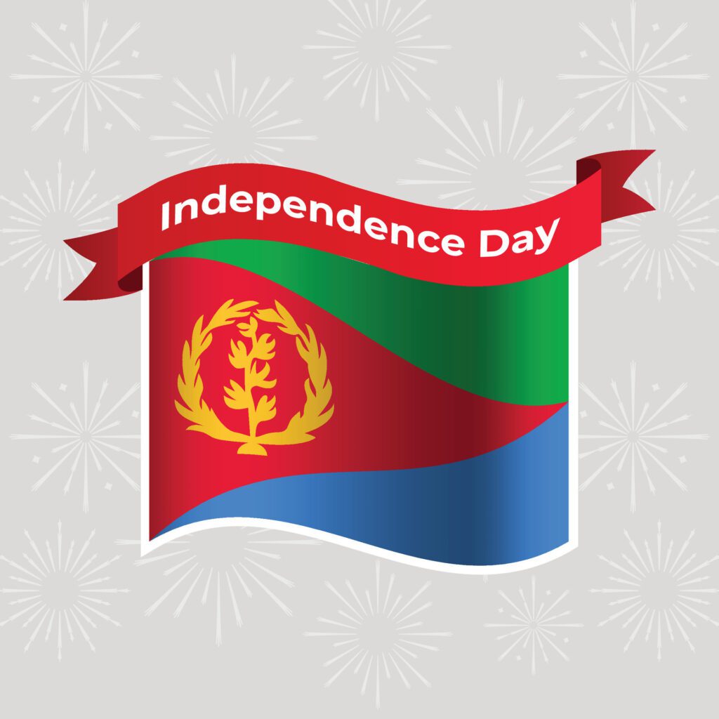 Eritrea Wavy Flag Independence Day Banner Background Free Vector