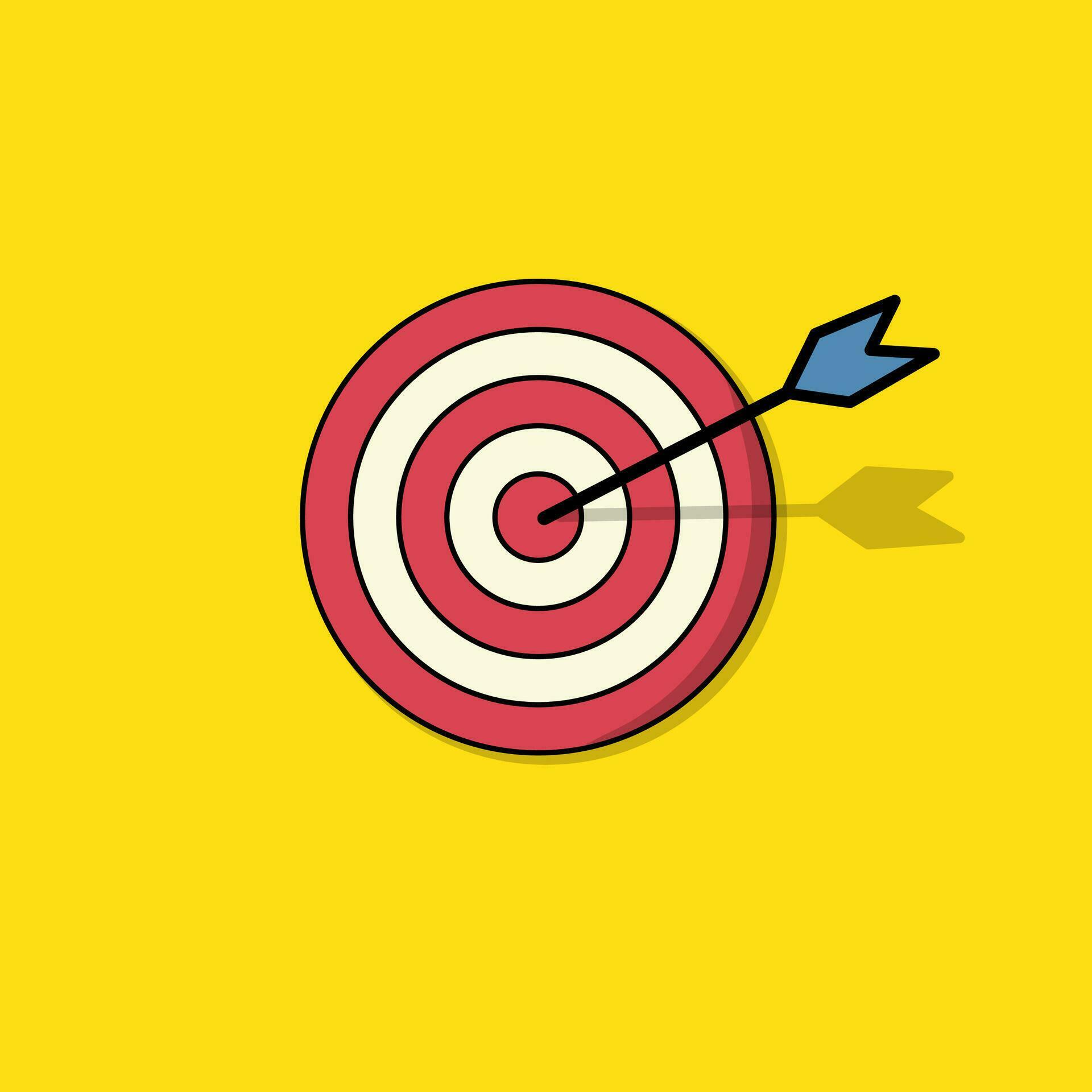 Arrow hitting target, dart in Target, business success concept Stock Free