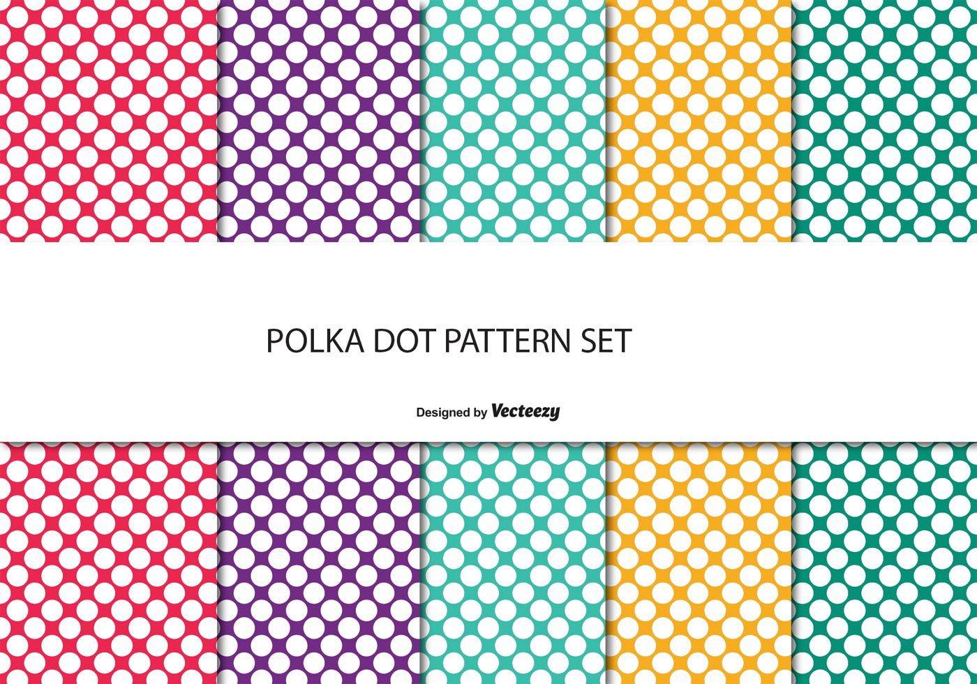 Colorful Polka Dot Pattern Set Free Vector and Free SVG