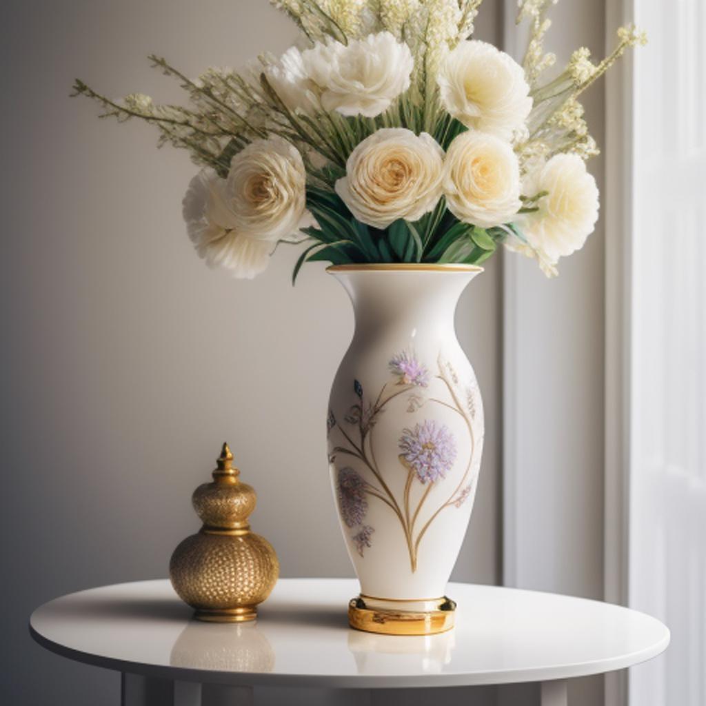 Elegant vase, intricate floral by @ai_generated